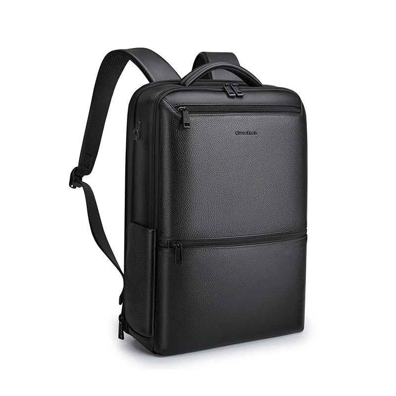 Mochila Masculina WilliamPAUL Impermeável de Couro para Notebook