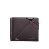 Carteira Masculina Bifold de Couro Legítimo com Zíper