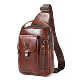 Bolsa Peitoral Masculina de Couro Legítimo BULLCAPTAIN
