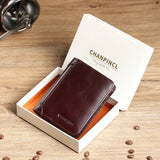 Carteira Masculina de Couro Legítimo Vertical Slim RFID