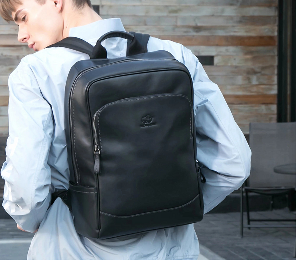 Mochila Masculina de Couro Legítimo para Notebook