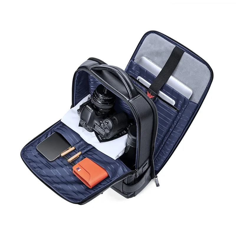 Mochila Masculina de Couro Grande para Notebook e Viagem