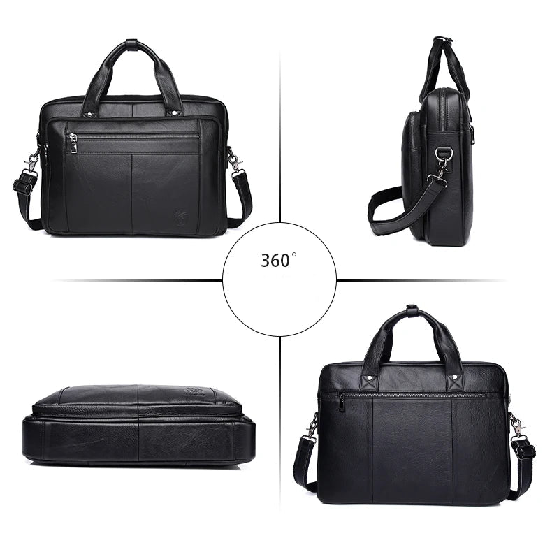 Pasta Executiva Masculina de Couro Legítimo para Notebook 15"