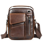Bolsa Transversal Masculina de Couro Legítimo Vintage