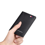 Carteira Masculina WILLIAMPOLO de Couro RFID com Fibra de Carbono