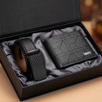 Kit Carteira e Cinto Masculino Casual em PU