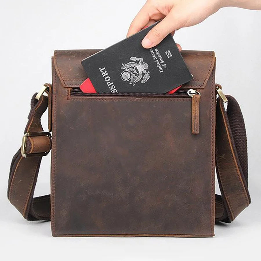 Bolsa Transversal Masculina de Couro Legítimo