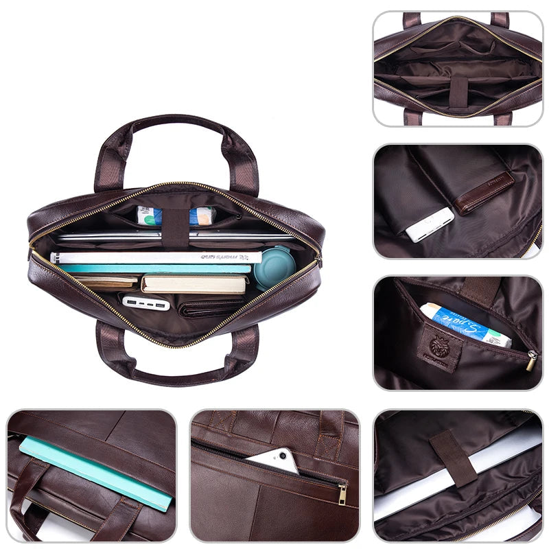 Pasta Masculina em Couro Bovino para Notebook 15,6
