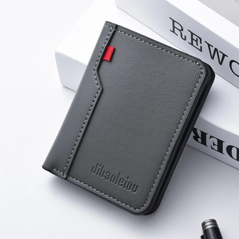 Carteira Masculina Compacta Porta-Cartões em PU