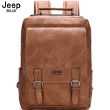 Mochila JEEP BULUO em Couro Split para Notebook