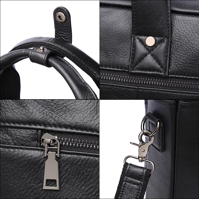 Pasta Executiva Masculina de Couro Legítimo para Notebook 15"