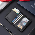 Carteira Masculina RFID de Couro Legítimo Slim Porta Cartões