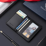 Carteira Masculina RFID de Couro Legítimo Slim Porta Cartões