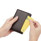 Carteira Masculina de Couro Legítimo Compacta Porta-Cartões
