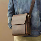 Bolsa Transversal Masculina de Couro Legítimo