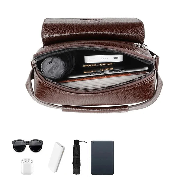 Bolsa Transversal Masculina em PU com Aba
