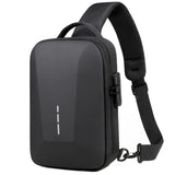 Bolsa Peitoral Masculina com Fecho de Senha e Entrada USB