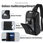 Bolsa Peitoral Masculina HK em Oxford Impermeável com Entrada USB